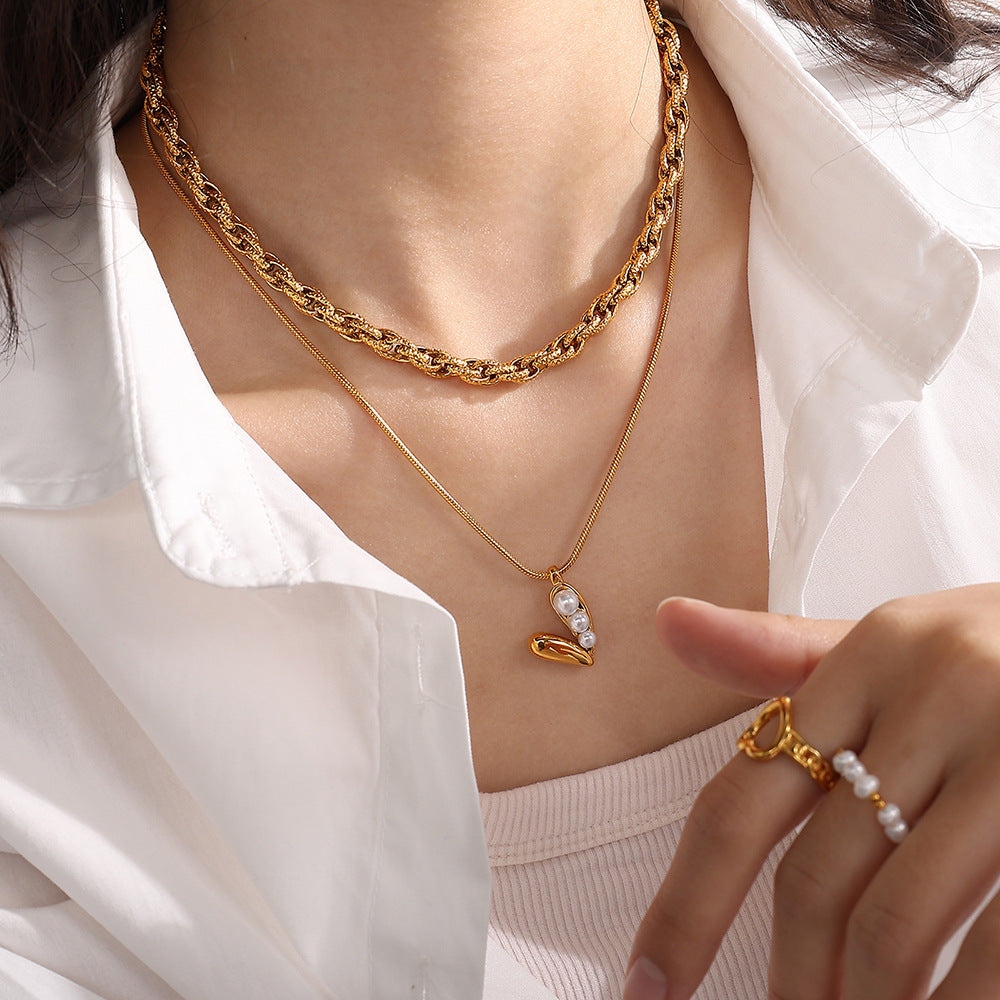 Stainless Steel Commuter's All-matching Special-interest Design Advanced Cold Wind Ladies Clavicle Chain