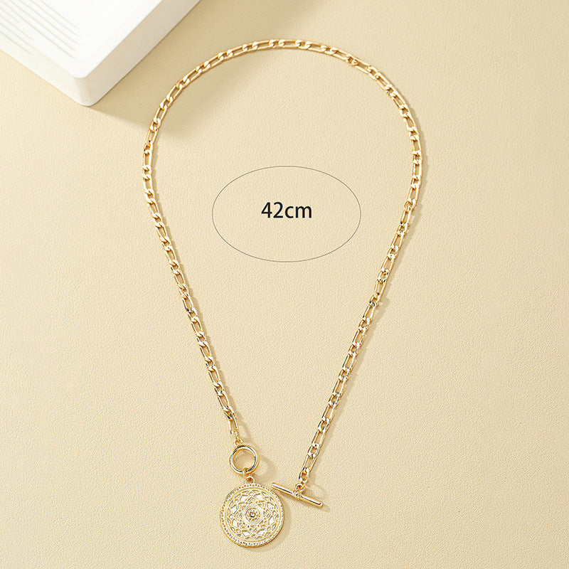 Minimalist Pendant Necklace - Premium Geometric Metal Tag Design In Gold & Silver, Dainty Layered Chain, Trendy Ins Aesthetic Collarbone Jewelry