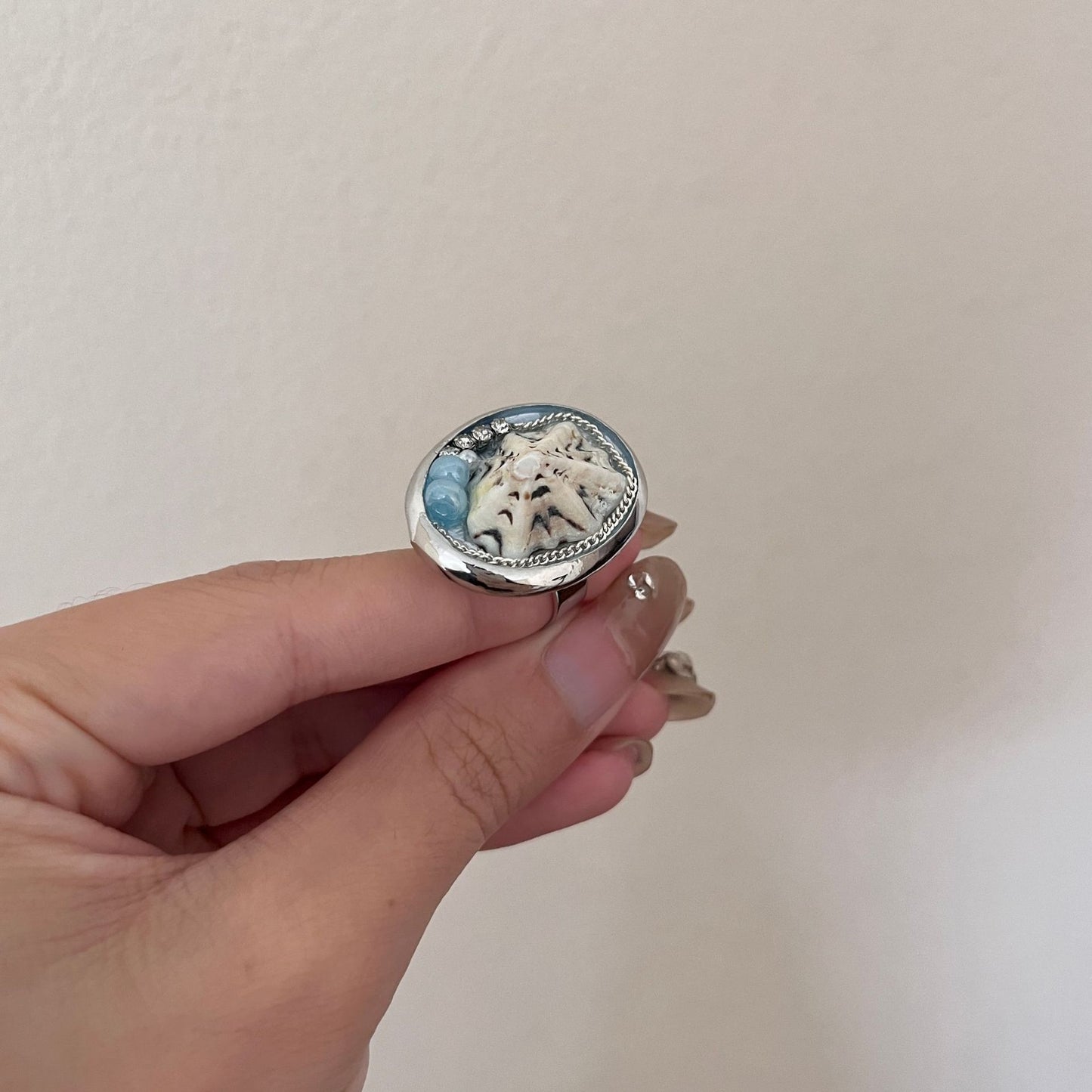 Vacation Style Snail Shell Wide Round Ring