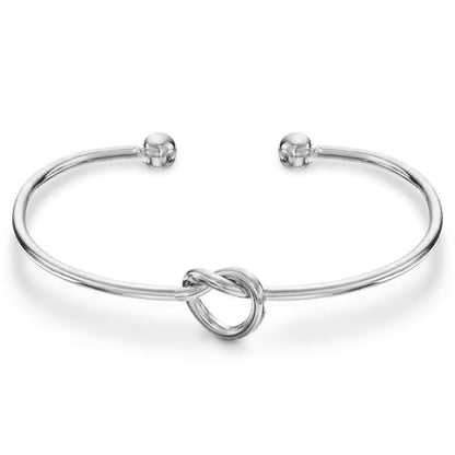 Simple Opening Stainless Steel Twisted Flower Button Love Bracelet