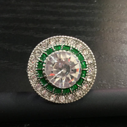 Copper Plate Inlaid Zircon Ring
