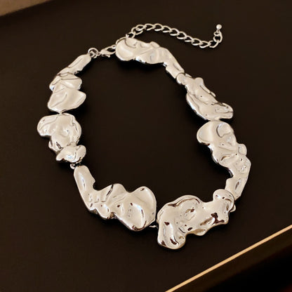 Women's High-grade Metal Lava Irregular Earrings Necklace