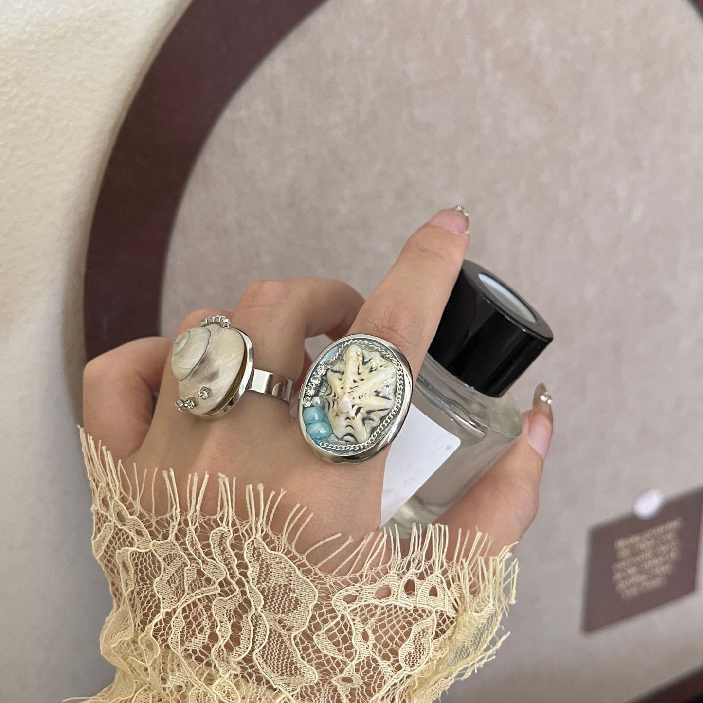 Vacation Style Snail Shell Wide Round Ring