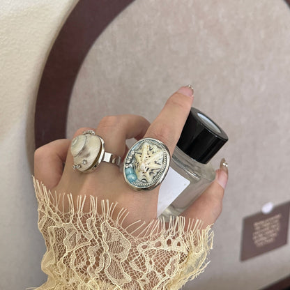 Vacation Style Snail Shell Wide Round Ring