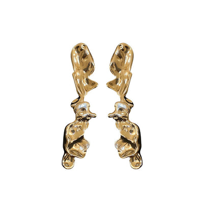 Women's High-grade Metal Lava Irregular Earrings Necklace