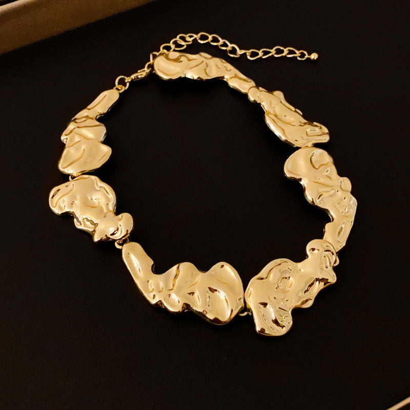 Women's High-grade Metal Lava Irregular Earrings Necklace
